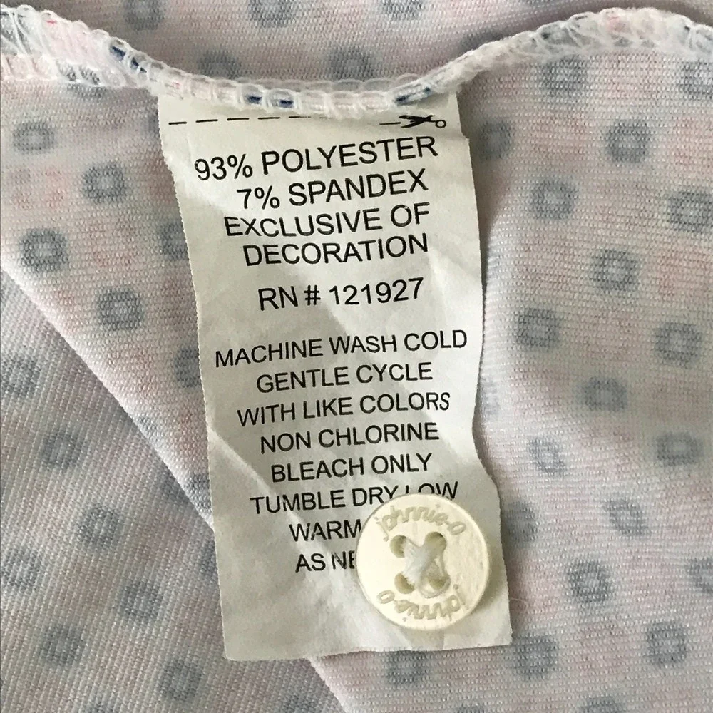 Johnnie-O Polo Shirt Mens L Blue Pink Dot Short Sleeve Stretch Winter Creek